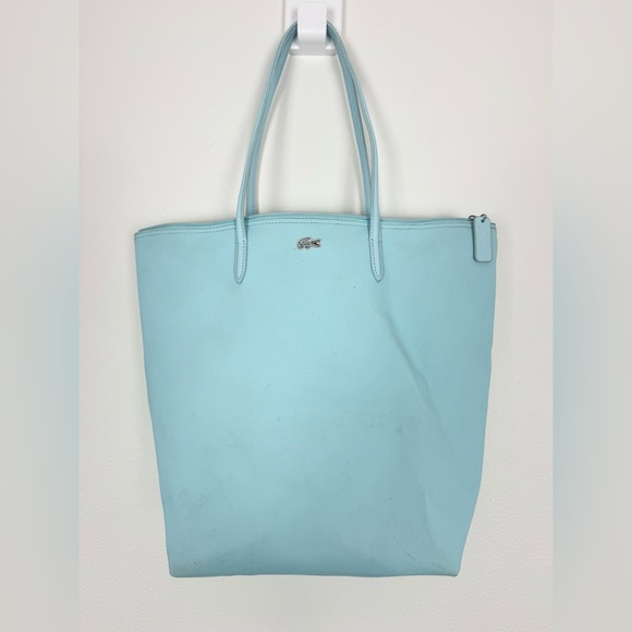 Lacoste Handbags - Lacoste Blue Tote Bag Minimalist Design Spacious shopper zip closure